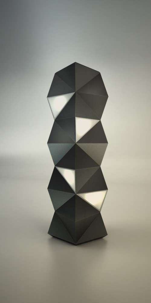 Borne d’éclairage Origami, vue d’ensemble